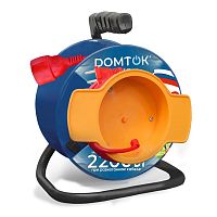 Удлинитель на катушке 1х30м без заземл. 10А IP20 2.2кВт с выносн. розеткой ПВС 2х1 DOMTOK 2428
