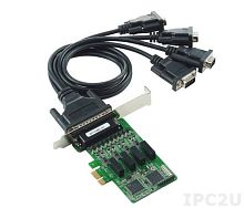 Плата CP-134EL-A-I-DB25M 4 Port PCIe Board, w/ DB25M Cable, low profile, RS-422/485, w/ Surge, w/ Isolation | код 00-06097787 | MOXA