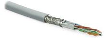 Кабель витая пара SF/UTP кат.5E 4 пары 24 AWG ОЖ solid экран-фольга + медн. оплетка LSZH -40град.C-+75град.C SFUTP4-C5E-S24-IN-LSZH-GY-305 сер. (уп.305м) | код 246264 | Hyperline