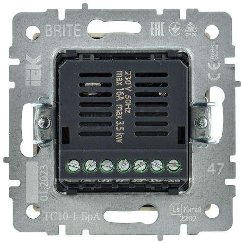 Термостат электронный с индикацией BRITE СП IP20 ТС10-1-БрА алюм. | код BR-RT11-K47 | IEK фото 4