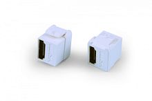 Вставка формата Keystone Jack с проходным адаптером HDMI (Type A) short body (18.2 мм) ROHS белая, Hyperline KJ1-HDMI-AS18-WH | код 247089 | Hyperline