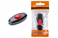 Выключатель на шнур 6А 250В черный с красной кнопкой TDM | код SQ1806-0222 | TDM