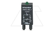 Модуль AMD-ML1, варистор + зеленый LED, 120VAC/DC, черный, для SRU, SKF14, SKC, SKB, STB, SRC*-E, GZT, GZM, GZS, GZMB, ES32 | код AMD-ML1/120V | Shenler