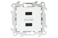 Зарядное устройство розетка 2хUSB, белый | код 2411096-030 | Simon