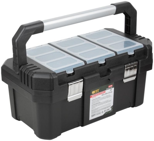 Ящик для инструмента пластиковый 20дюйм 500х280х225мм металл. замки. алюм. ручка FIT 65589 фото 2