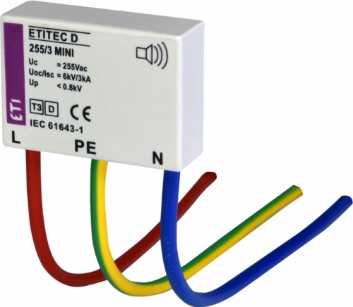 Ограничитель перенапряжения ETITEC D 255/3 (2+0) MINI | код 002441632 | ETI