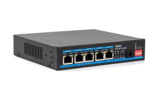 Коммутатор неуправляемый, бесперебойный SKAT 5 портов, PoE+, 1xSFP+, 65 Вт. | код 4086 | Бастион фото 2