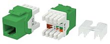 Hyperline KJ8-8P8C-C5e-180-GN Вставка Keystone Jack RJ-45(8P8C), категория 5e, тип 180 градусов, зеленая | код 432634 | Hyperline