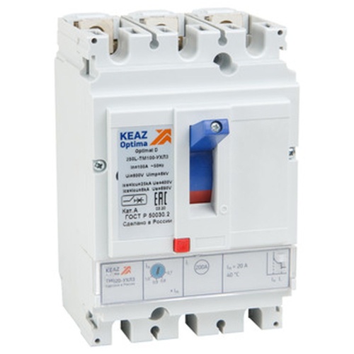 Выключатель автоматический OptiMat D250F-TM125-УХЛ3 | код. 291444 | КЭАЗ