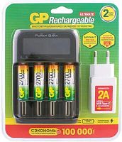 Аккумулятор + зарядное устройство GP PowerBank 270AAHCMHSPBA-2CR4 AA NiMH 2700mAh (4шт) блистер | код 1652072 | GP