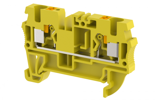 Клемма проходная PUSH-IN 4 мм2, на 2 подключения, желтая PQ4-YELLOW | код 3103010004 | Elmex