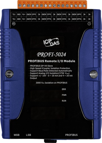 PROFI-5024 CR PROFIBUS Remote I/O Module(4-Ch Isolated Analog Voltage & Current Output) | код 00-06083367 | ICP DAS