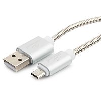 Кабель USB 2.0 Cablexpert CC-G-mUSB02S-1.8M, AM/microB, серия Gold, длина 1.8м, серебро, блистер | код CC-G-mUSB02S-1.8M | Cablexpert