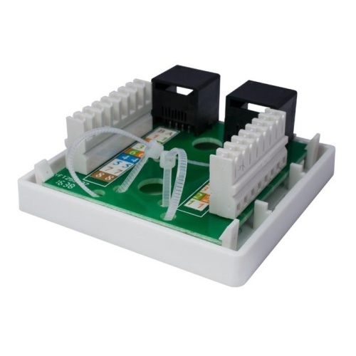 Розетка компьютерная 8P8C (RJ-45) UTP Cat5e 2 порта (DIY упак.) | код 10-0309-1 | SUPRLAN фото 4