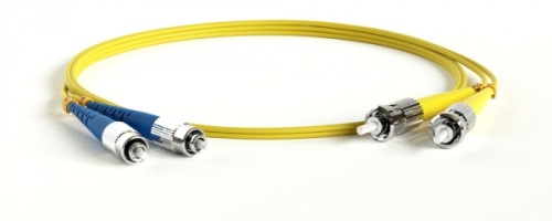 Патч-корд волоконно-оптический (шнур) SM 9/125 (OS2) FC/UPC-ST/UPC 2 мм duplex LSZH 10 м, Hyperline FC-D2-9-FC/UR-ST/UR-H-10M-LSZH-YL | код 238566 | Hyperline