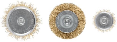 Корщетки со штифтом, набор 3 шт. ( колесо 50 мм / чашка 50 мм / венчик 25 мм ) | код 38561 | FIT фото 5