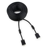 Кабель VGA Premium Cablexpert CC-PPVGA-30M-B, 15M/15M, 30м, черный, двойной экран, феррит.кольца, пакет | код CC-PPVGA-30M-B | Cablexpert