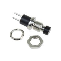 Выключатель-кнопка металл 220V 2А (2с) (ON)-OFF 7.2 черная Micro REXANT | код 36-3311 | REXANT