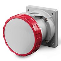 Разъем пром. силовой CEE встраиваемый прямой, гнездо, 63A, 3P+E 6h, 380_415VAC 50/60Hz, уст. 100x110mm, IP66/IP67/IP69, серия OPTIMA | код 428.6366 | Scame