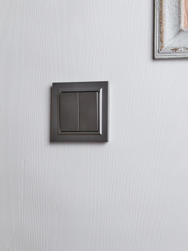 BRITE Выключ. 2-кл. 10А в сб. ВСР10-2-0-БрС сталь IEK | код BR-V20-0-10-K46-F | IEK фото 3