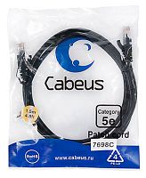 Cabeus PC-UTP-RJ45-Cat.5e-1.5m-BK-LSZH Патч-корд U/UTP, категория 5е, 2xRJ45/8p8c, неэкранированный, черный, LSZH, 1.5м | код 9538c | Cabeus