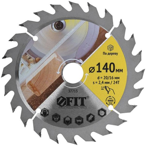 Диск пильный для циркулярных пил по дереву 305 х 30/25,4 х 80T | код 37762 | FIT