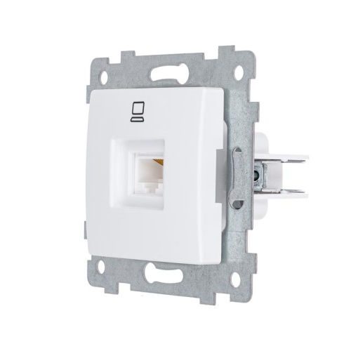 Розетка компьютерная 1-м Мария РК1-455 RJ45 кат.5E механизм бел. Кунцево 110022 фото 2