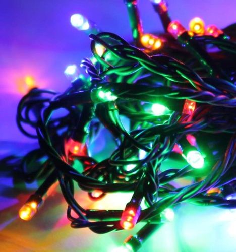Гирлянда светодиодная 300LED провод 31.5м IP44 8 режимов мигания мультиколор | код KOC_GIR300_RGB | КОСМОС