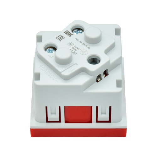 PRIMER РКС-20-32-П-45 Розетка 45град з/к з/ш в/з красн. IEK | код PR-KK40D-RSZH-2-2-45-K04 | IEK фото 4