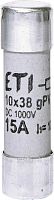 Предохранитель CH 10x38 gPV 15A 1000V (10kA) UL | код 002625112 | ETI