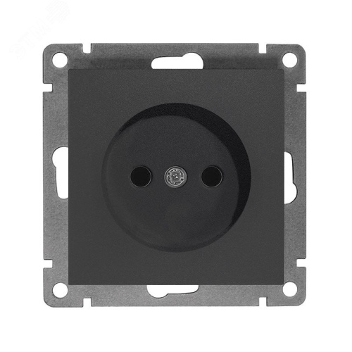 Розетка одноместная серия Афина б/з, с/у, 16А, 220В, графит (еврослот) | код A0022-Gr | UNIVersal