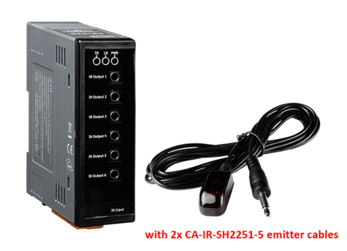 IR-210-5 CR Universal IR Learning Module (6x IR outputs, 224x IR cmds) (RS-232, RS-485), with 2x CA-IR-SH2251-5 emitter cables (RoHS) | код 00-06141079 | ICP DAS