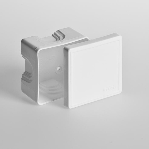 Коробка распаячная 70х70х40, для открытой проводки, белый | код 65006Б | Ruvinil