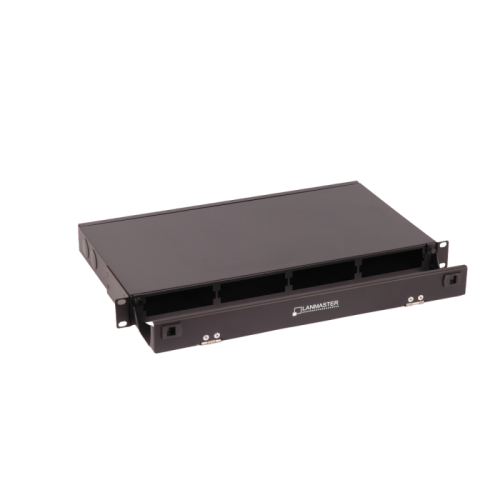 Бокс 19 на 4 кассеты MPO, 1U, черный | код LAN-FOBM-4MCS-1U | LANMASTER