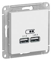 ATLASDESIGN USB РОЗЕТКА A+A, 5В/2,1 А, 2х5В/1,05 А, механизм, ЛОТОС | код ATN001333 | Systeme Electric
