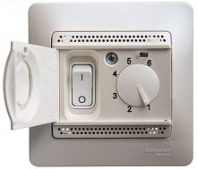 Термостат Glossa электронный для теплого пола с датчиком 10А в сборе перламутр | код GSL000638 | Schneider Electric