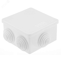 Коробка распределительная 70х70х40 (6 муфт д26), IP54, ОП, белый | код С3В76 Б | GUSI ELECTRIC