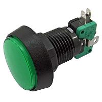 Кнопка GMSI круглая RUICHI 4B-C с LED подсветкой 12 В, 5 А, 30 мОм, 250 В, no(nc)+nc(no), зелёная | код 91834 | Ruichi