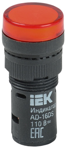 Лампа AD16DS(LED)матрица d=16мм красный 110В AC/DC | код BLS10-ADDS-110-K04-16 | IEK