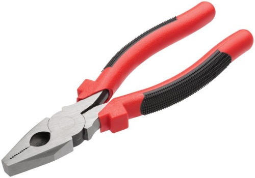 Плоскогубцы комбинированные ''Стандарт'' красно-черные пластиковые ручки, полированная сталь 200 мм | код 48200 | FIT фото 2