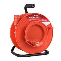 Удлинитель на катушке "Атлант 2,0" 1 гнездо 50м без заземления ПВС 2*1 10А/2,2кВт PROxima | код UKA02-10-210-1-50 | EKF