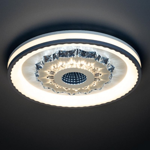 Люстра потолочная светодиодная диммируемая, CRYSTAL 3D, с ДУ, 3 режима, 480х480х60мм, 120Вт, 3000+6400K/4200K/6400+3000K, 40м, белый, 52368 0, Ritter | код 52368 0 | RITTER фото 9