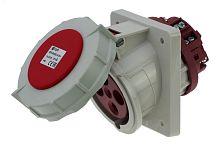 Розетка встраиваемая наклонная 63A/400V/3P+E/IP67, фланец 106x110 | код CA205 | INPIN