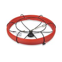 Cabeus Pull-S2-3,5-25m Устройство для протяжки кабеля мини УЗК в металлической кассете тип №2, 25м (стальной пруток в полиэтиленовой оболочке, диаметр 3,5 мм) | код 9897c | Cabeus