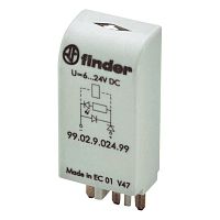 Модуль индикации и защиты, зеленый LED + варистор, 28...60В AC/DC | код 9902006098 | FINDER