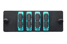 Комплект планка Q-SLOT с 4 адаптерами дуплекс SC OM3 монтаж. шнуры КДЗС Eurolan 38M-30-2S-04BL