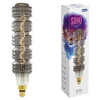 Лампа светодиодная филаментная LED-SF41-5W/SOHO/E27/CW CHROME/SMOKE GLS77CR SOHO спиральный филамент хром./дым. колба | код UL-00005921 | Uniel