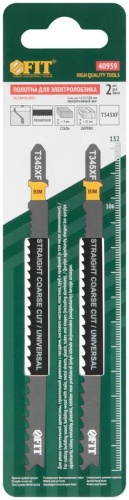 Набор полотен по дереву металлу пластмассе Bimetal фрезерованные зубья 132/106мм перемен. шаг T345XF (уп.2шт) FIT 40959 фото 3