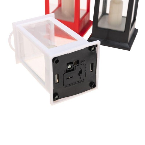 Фонарь декоративный (фигура) 5.5х5.5х12.5см тепл. бел. со свечкой 3хLR1130 (в комплекте) корпус бел./красн./черн. Neon-Night 513-068 фото 4