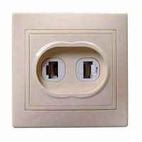 Розетка телефонная 2xRJ12 КВАРТА, кремовый | код. EIK10-K33-DM | IEK